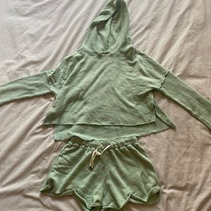 Urban Outfitters (Out From Under) terrycloth hoodie and shorts lounge set ✨